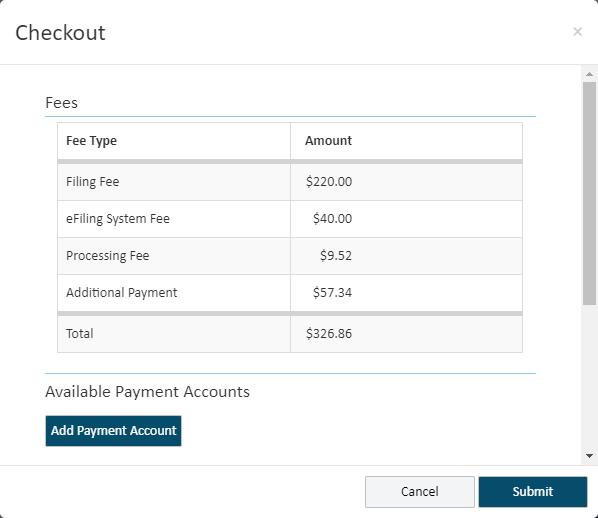 Checkout dialog